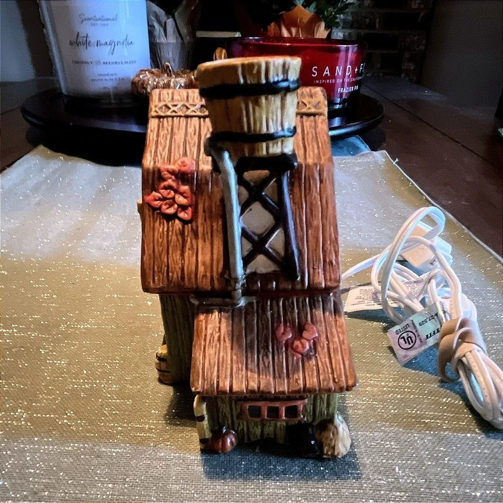 VTG Country Cottage Illuminated Ceramic Autumn Village House 